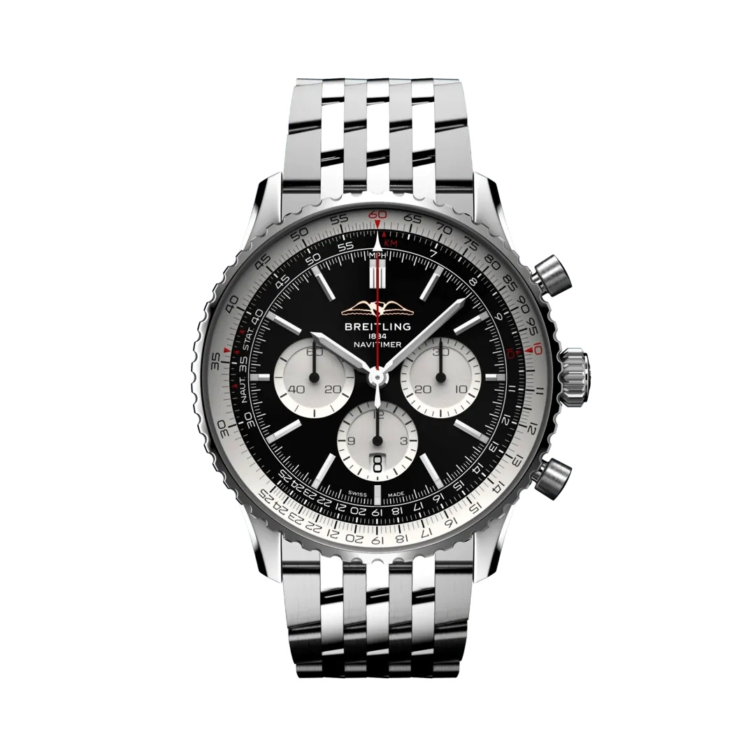 Breitling AB0137211B1A1 : Navitimer B01 Chronograph 46 Stainless Steel / Black / Bracelet