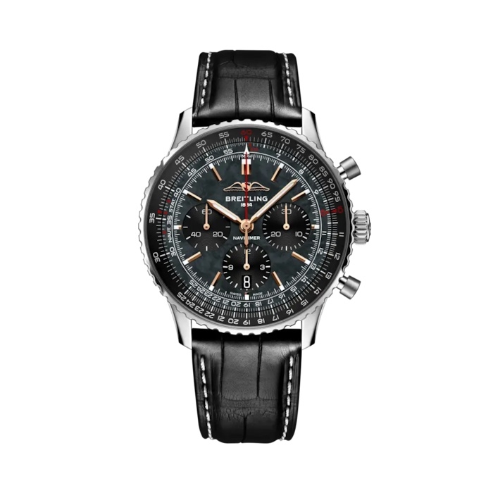 Breitling AB01381G1B1P1 : Navitimer  B01 Chronograph 43 Stainless Steel / Black MOP / Japan