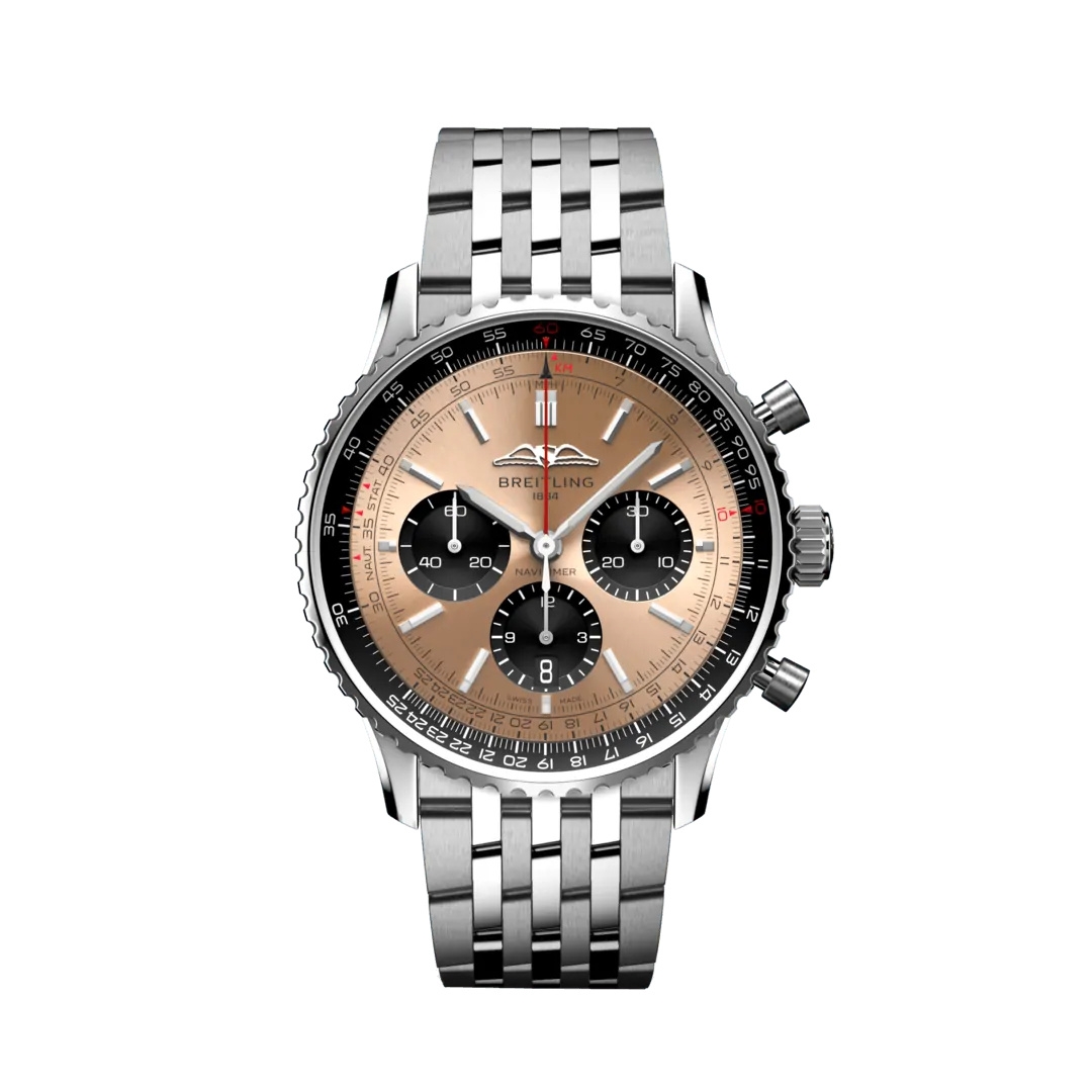 Breitling AB0138241K1A1 : Navitimer  B01 Chronograph 43 Stainless Steel / Copper / Bracelet