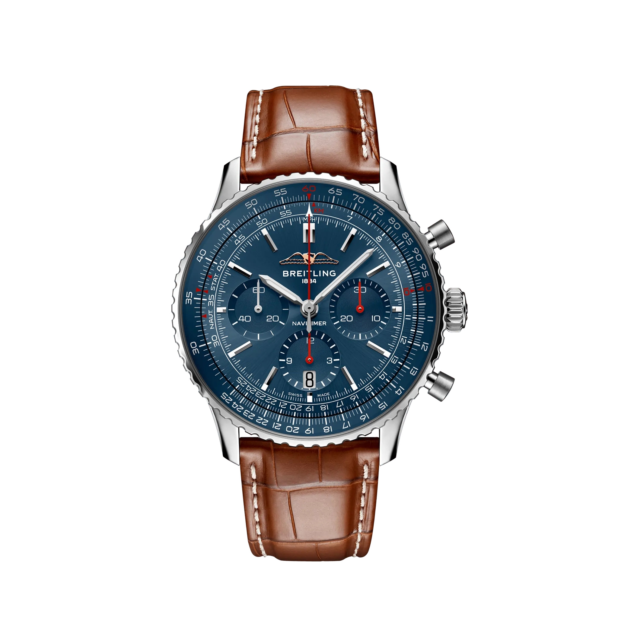 Breitling AB01383A1C1P1 : Navitimer  B01 Chronograph 43 Stainless Steel / Blue / France