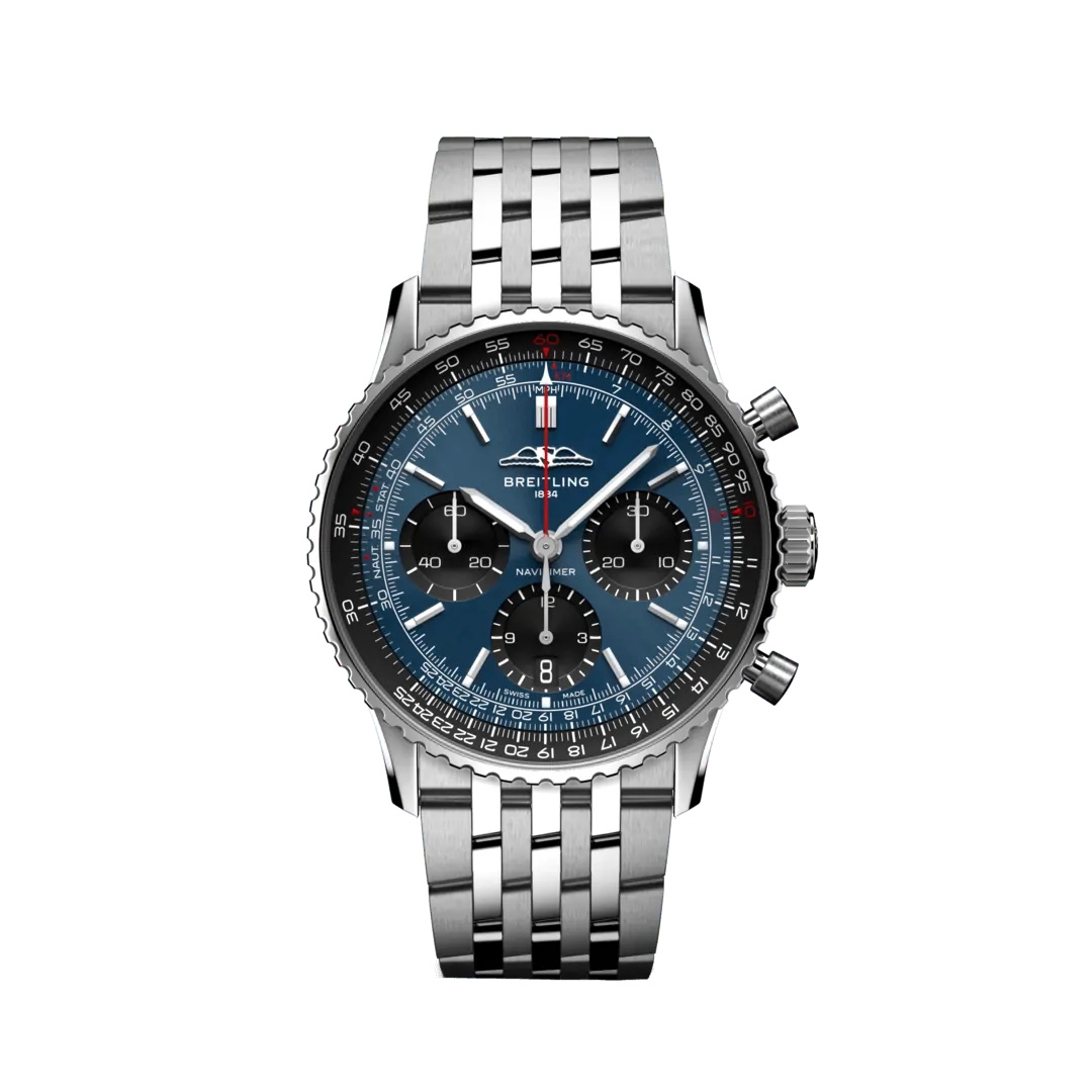 Breitling AB0139241C1A1 : Navitimer B01 Chronograph 41 Stainless Steel / Blue / Bracelet