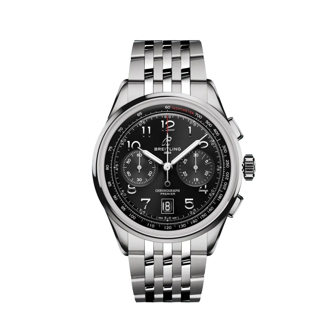 Breitling AB0145221B1A1 : Premier B01 Chronograph 42 Stainless Steel / Black / Bracelet