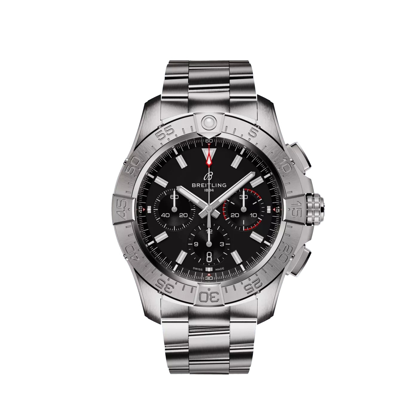 Breitling AB0147101B1A1 : Avenger B01 Chronograph 44 Stainless Steel / Black / Bracelet