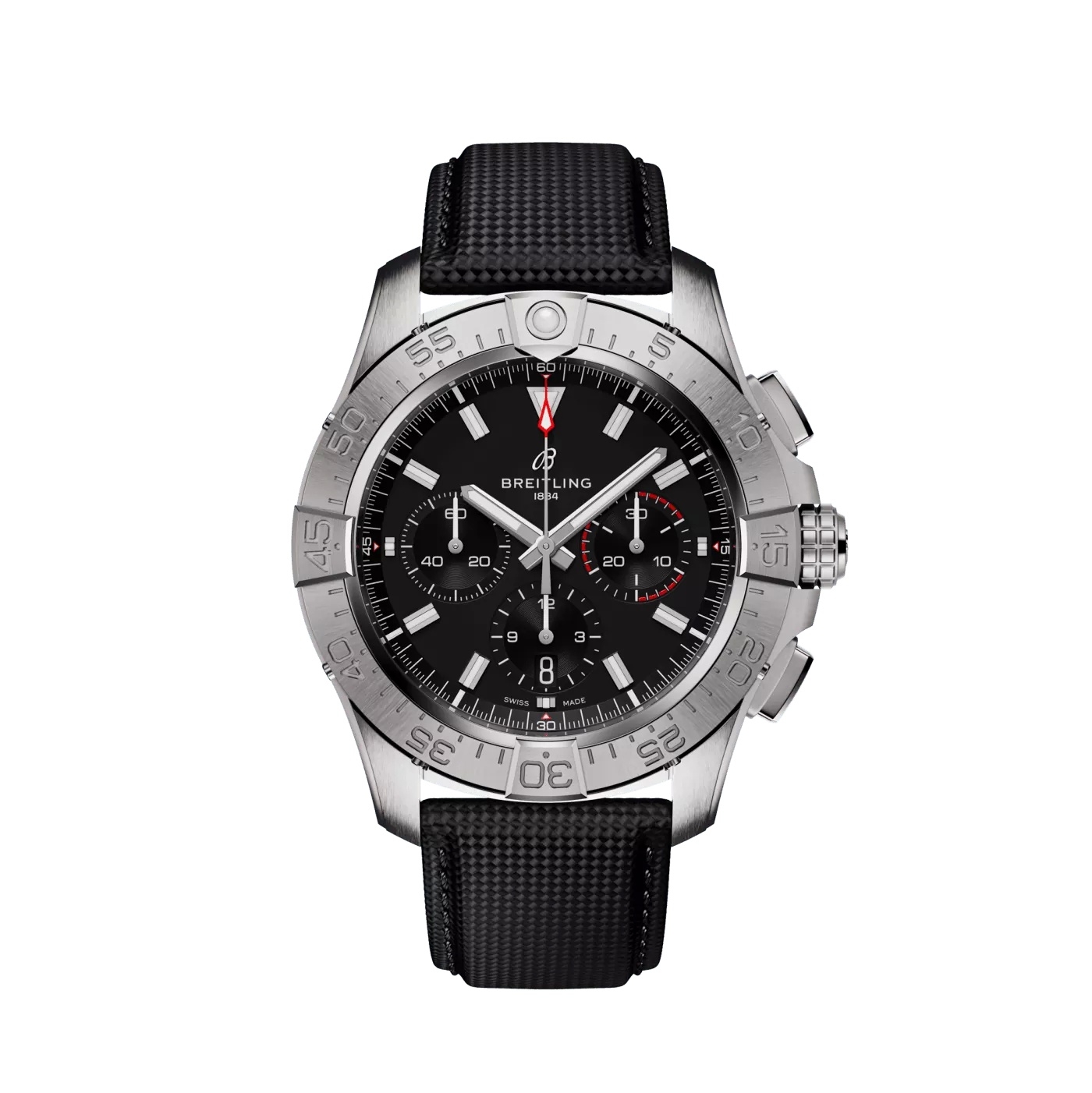 Breitling AB0147101B1X1 : Avenger B01 Chronograph 44 Stainless Steel / Black / Strap