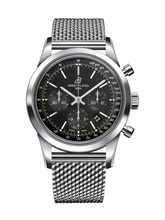 Breitling AB0152121B1A1 : Transocean Chronograph Stainless Steel / Black / Bracelet