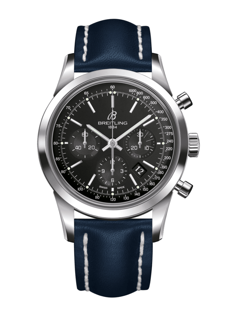 Breitling AB015212/BA99/105X/A20BA.1 : Transocean Chronograph Stainless Steel / Black / Calf / Pin