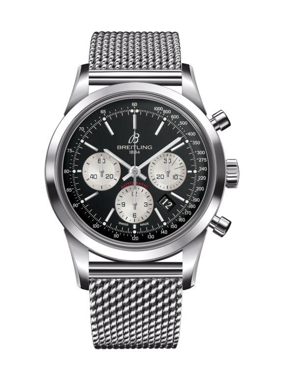 Breitling AB015212/BF26/154A : Transocean Chronograph Stainless Steel / Reverse Panda / Bracelet