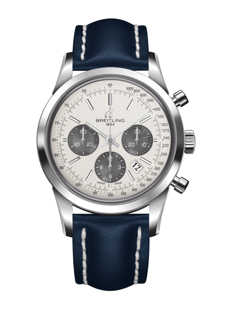 Breitling AB015212/G724/105X/A20BA.1 : Transocean Chronograph Stainless Steel / Panda / Calf / Pin