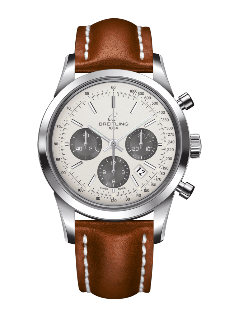 Breitling AB015212/G724/434X/A20D.1 : Transocean Chronograph Stainless Steel / Panda / Calf / Folding