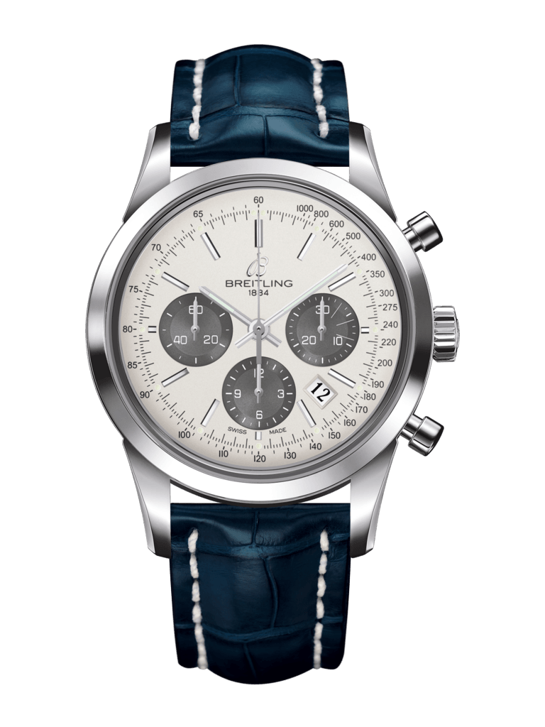 Breitling AB015212/G724/732P/A20D.1 : Transocean Chronograph Stainless Steel / Panda / Croco / Folding