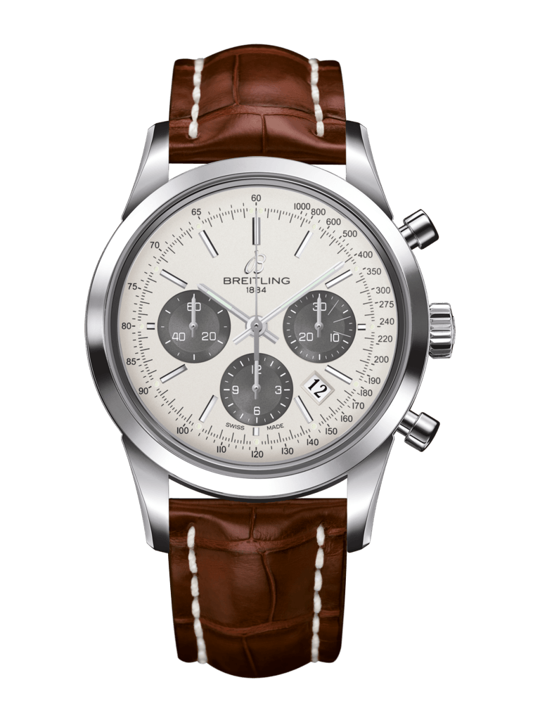 Breitling AB015212/G724/738P/A20D.1 : Transocean Chronograph Stainless Steel / Panda / Croco / Folding