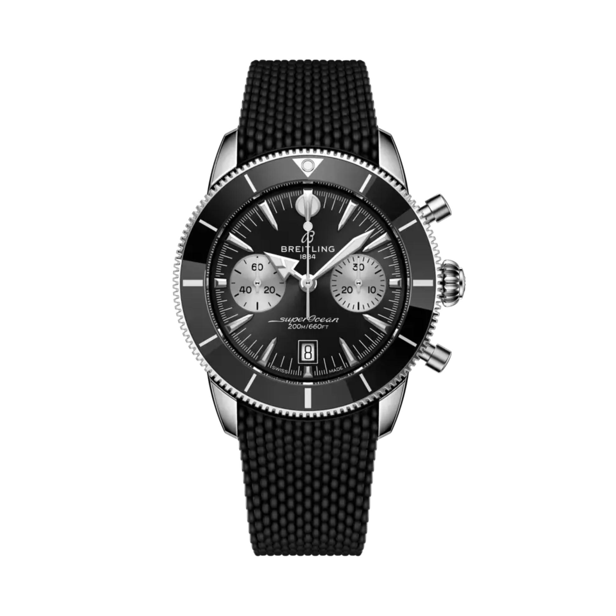 Breitling AB0156241B1S1 : Superocean Heritage B01 Chronograph 42 Stainless Steel / Black / Rubber / UK Edition
