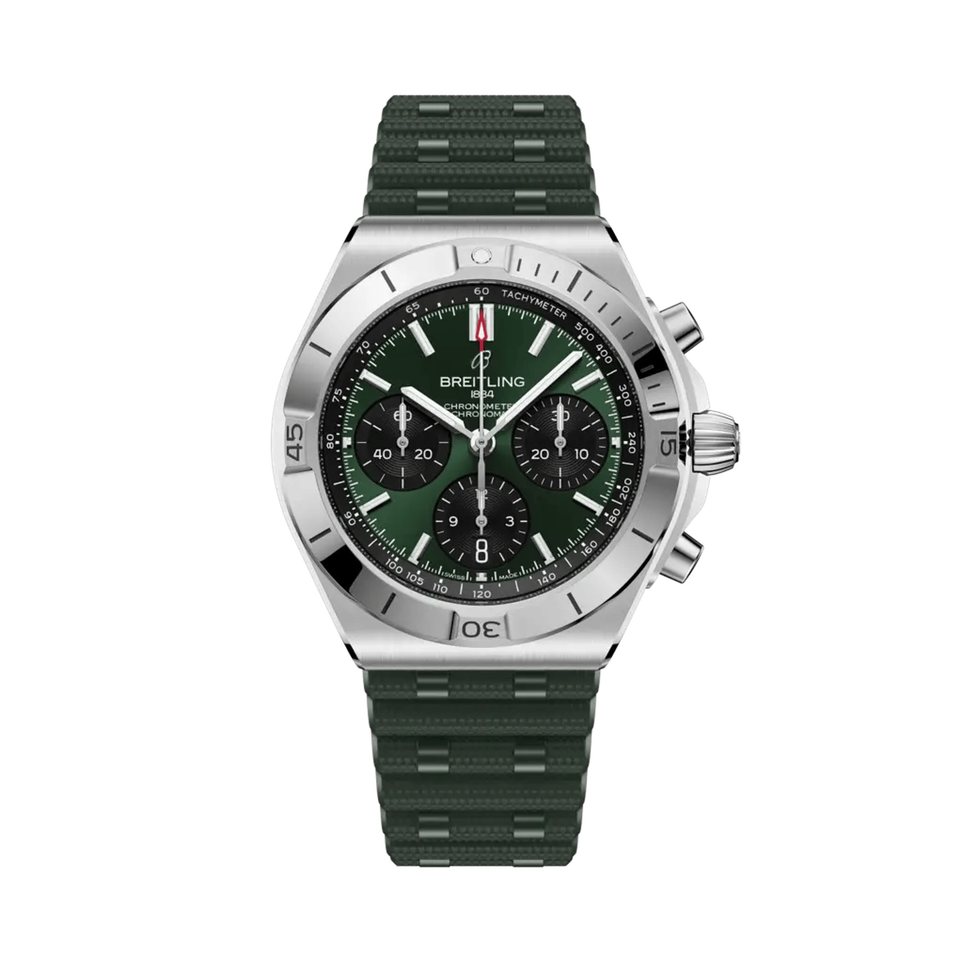 Breitling AB0158101L1S1 : Chronomat B01 42 Stainless Steel / Green / Rubber