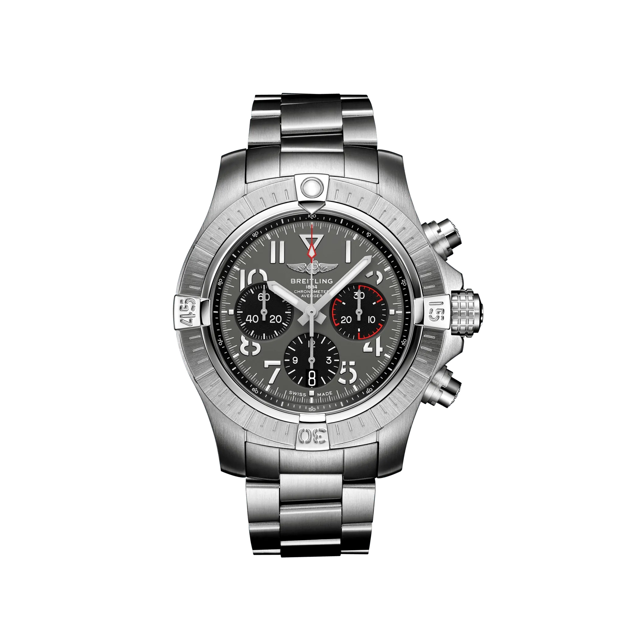 Breitling AB01821A1B1A1 : Avenger B01 Chronograph 45 Stainless Steel / Anthracite / Bracelet