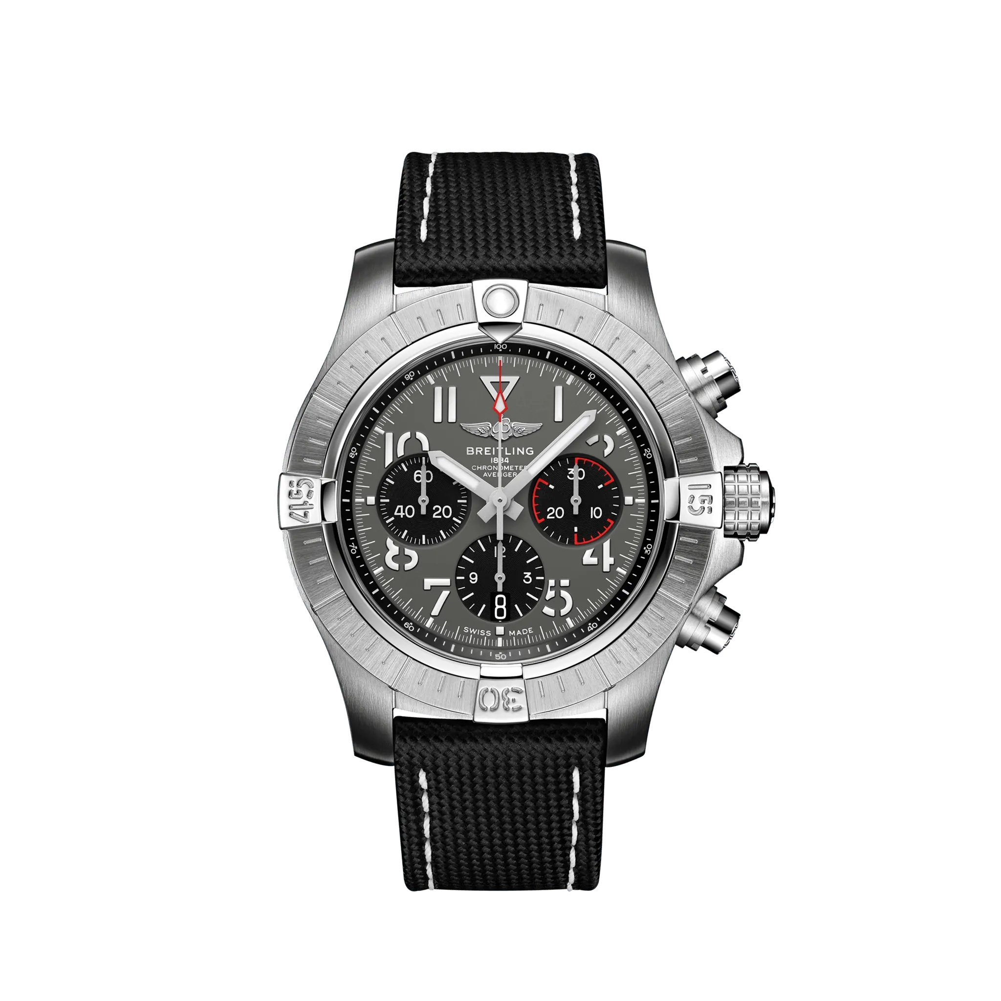 Breitling AB01821A1B1X1 : Avenger B01 Chronograph 45 Stainless Steel / Anthracite / Strap - Pin