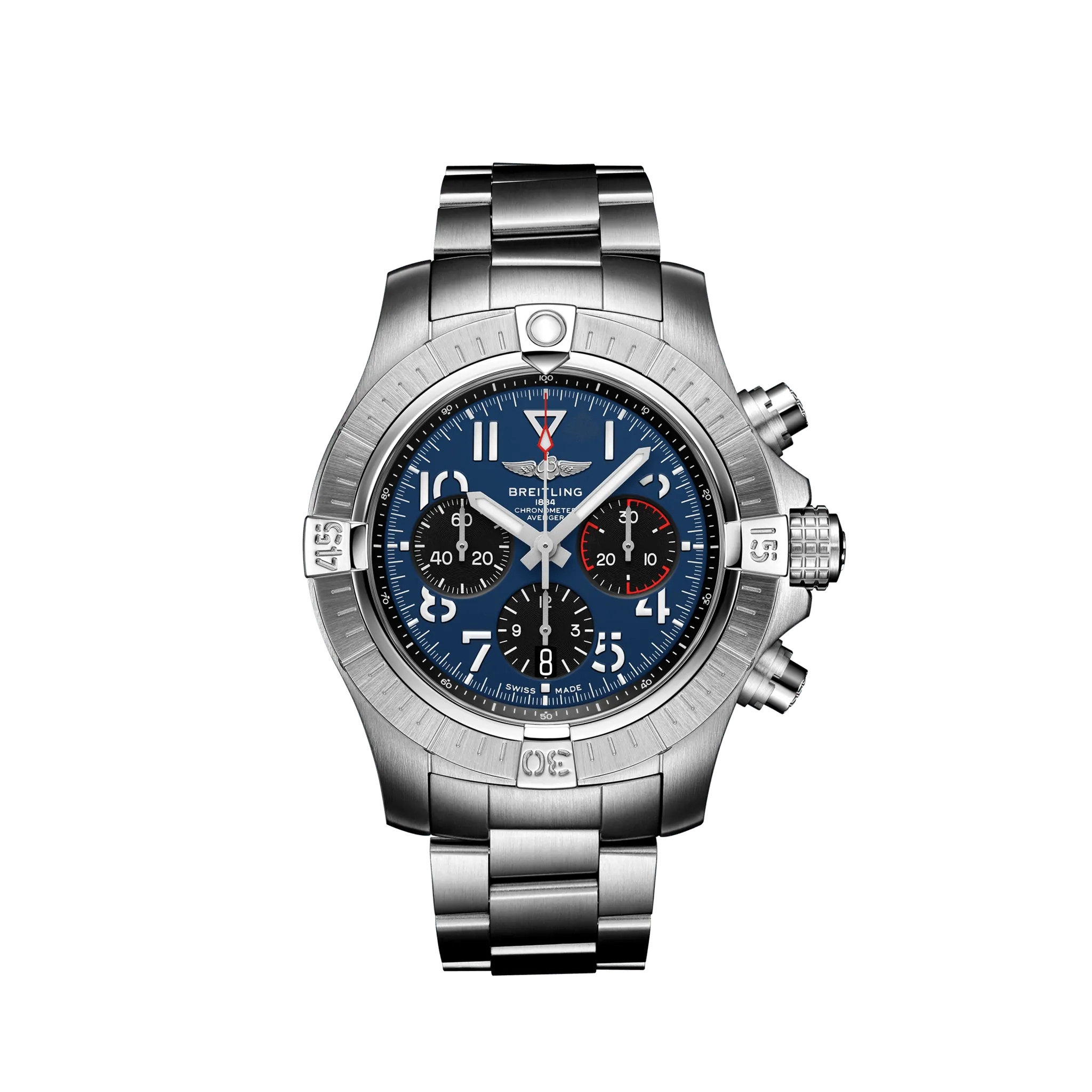 Breitling AB01821A1C1A1 : Avenger B01 Chronograph 45 Stainless Steel / Blue / Bracelet