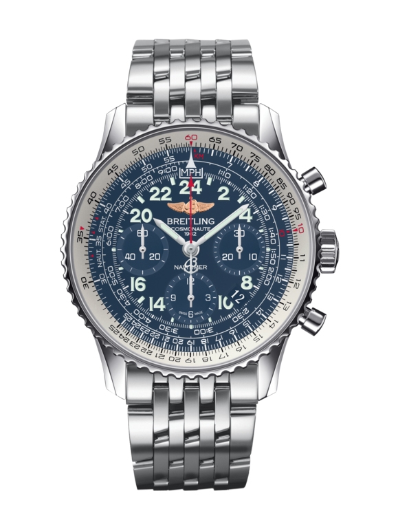 Breitling AB0210B4/C917/447A : Cosmonaute Stainless Steel / Blue / Bracelet