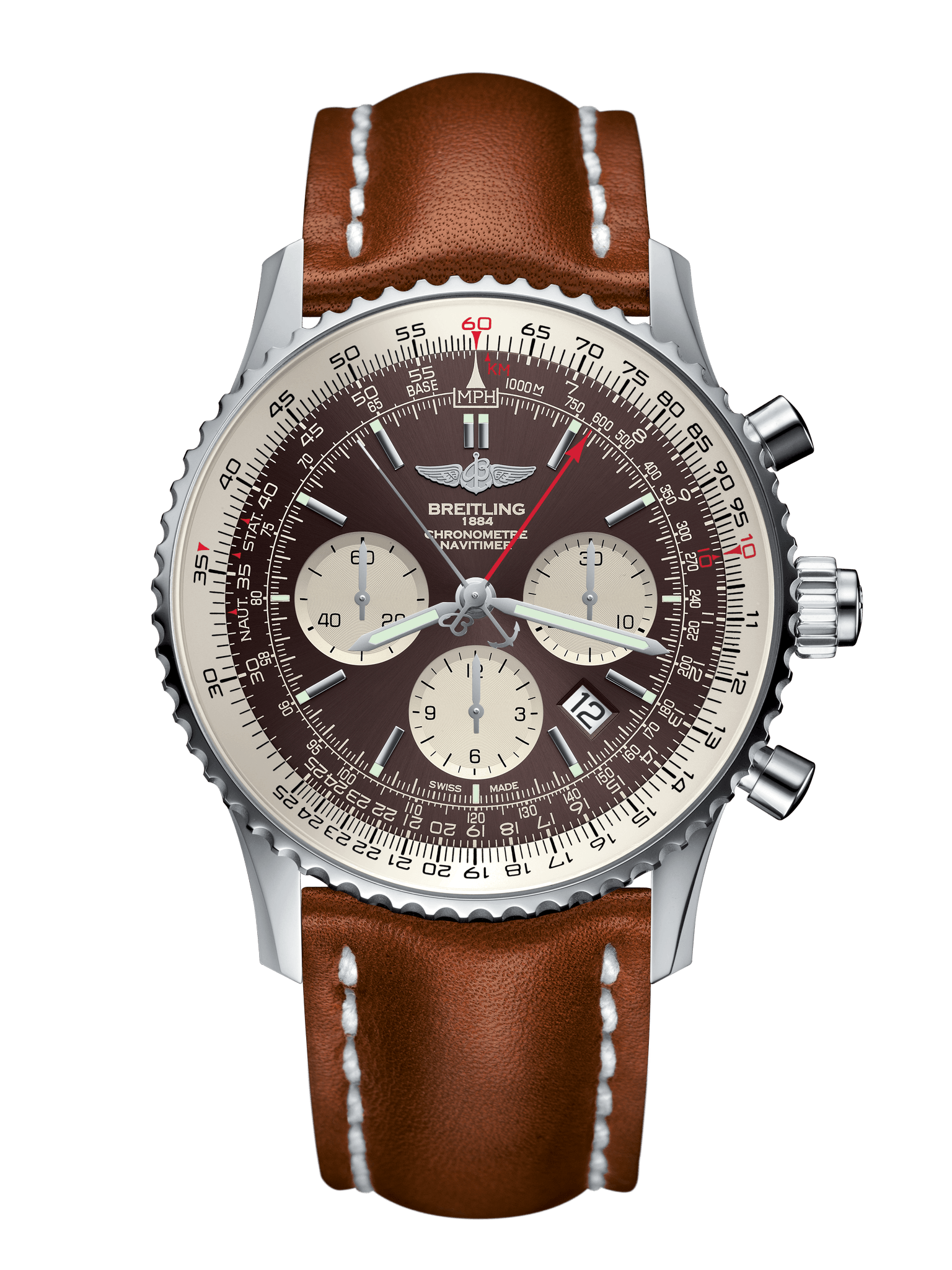 Breitling AB031021/Q615/440X/A20D.1 : Navitimer Rattrapante Stainless Steel / Panamerican Bronze / Calf / Folding