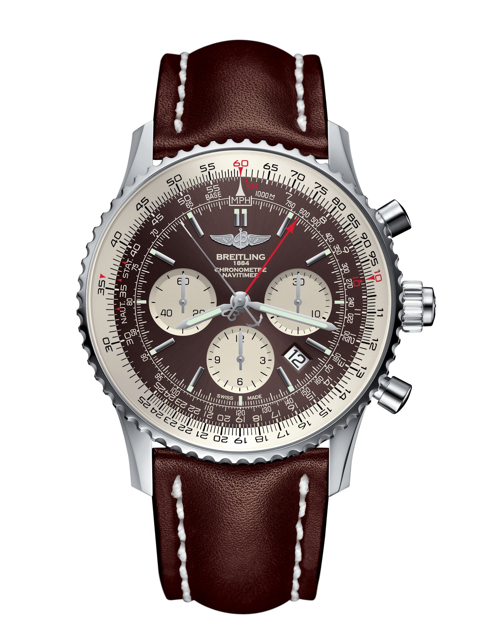 Breitling AB031021/Q615/443X/A20BA.1 : Navitimer Rattrapante Stainless Steel / Panamerican Bronze / Calf / Pin