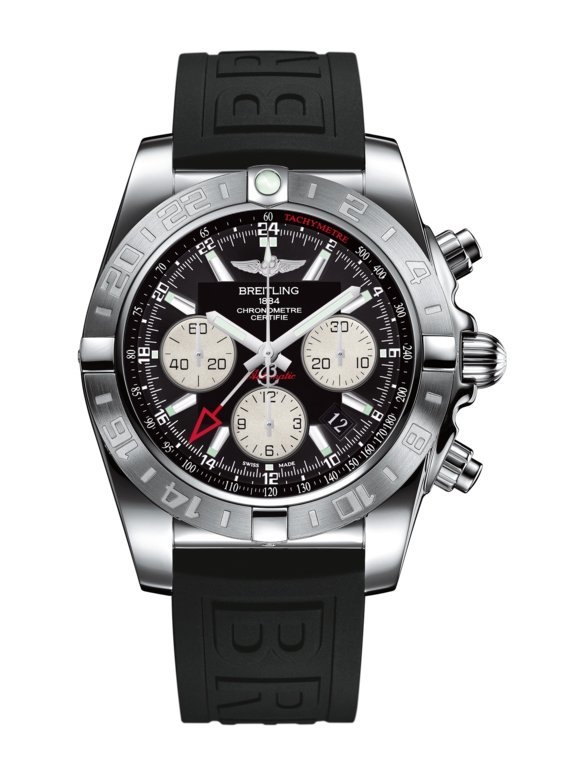 Breitling AB042011.BB56.152S : Chronomat 44 GMT Stainless Steel / Onyx Black / Rubber