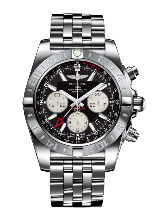 Breitling AB042011.BB56.375A : Chronomat 44 GMT Stainless Steel / Onyx Black / Bracelet
