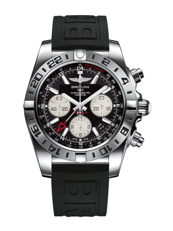 Breitling AB0420B9.BB56.152S : Chronomat 44 GMT Stainless Steel / Onyx Black / Rubber