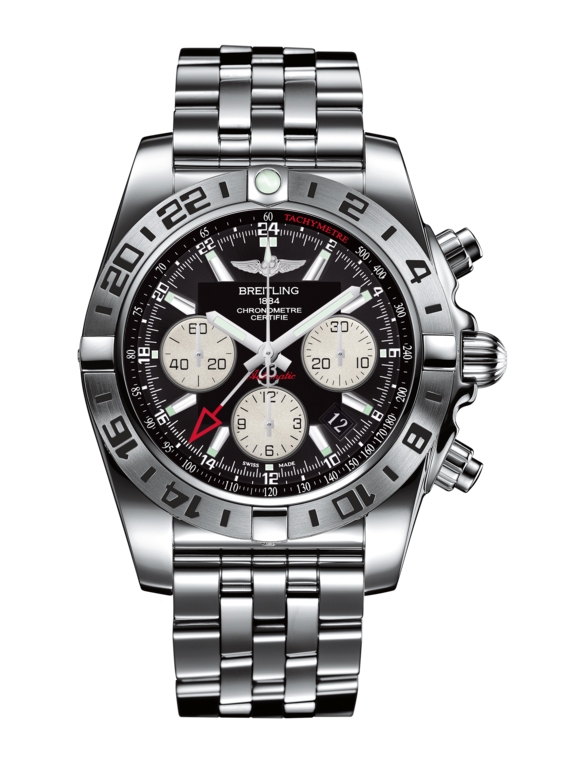 Breitling AB0420B9.BB56.375A : Chronomat 44 GMT Stainless Steel / Onyx Black / Bracelet