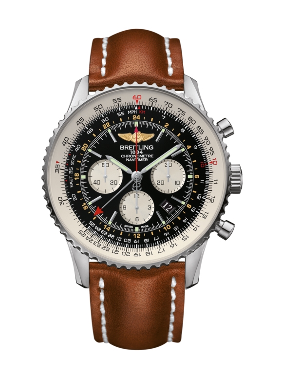 Breitling AB044121.BD24.439X : Navitimer GMT Stainless Steel / Black / Calf / Pin