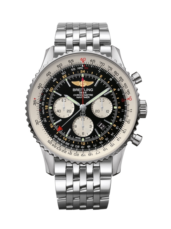 Breitling AB044121/BD24/443A : Navitimer GMT Stainless Steel / Black / Bracelet