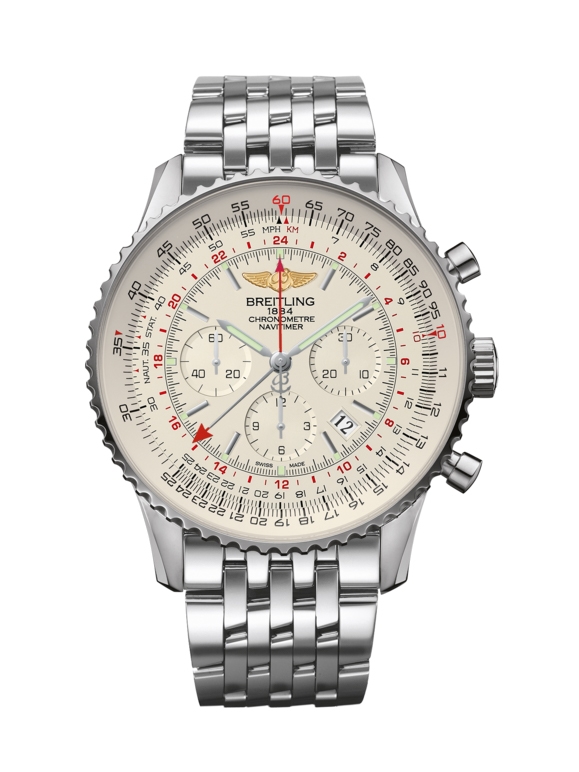 Breitling AB044121/G783/443A : Navitimer GMT Stainless Steel / Silver / Bracelet