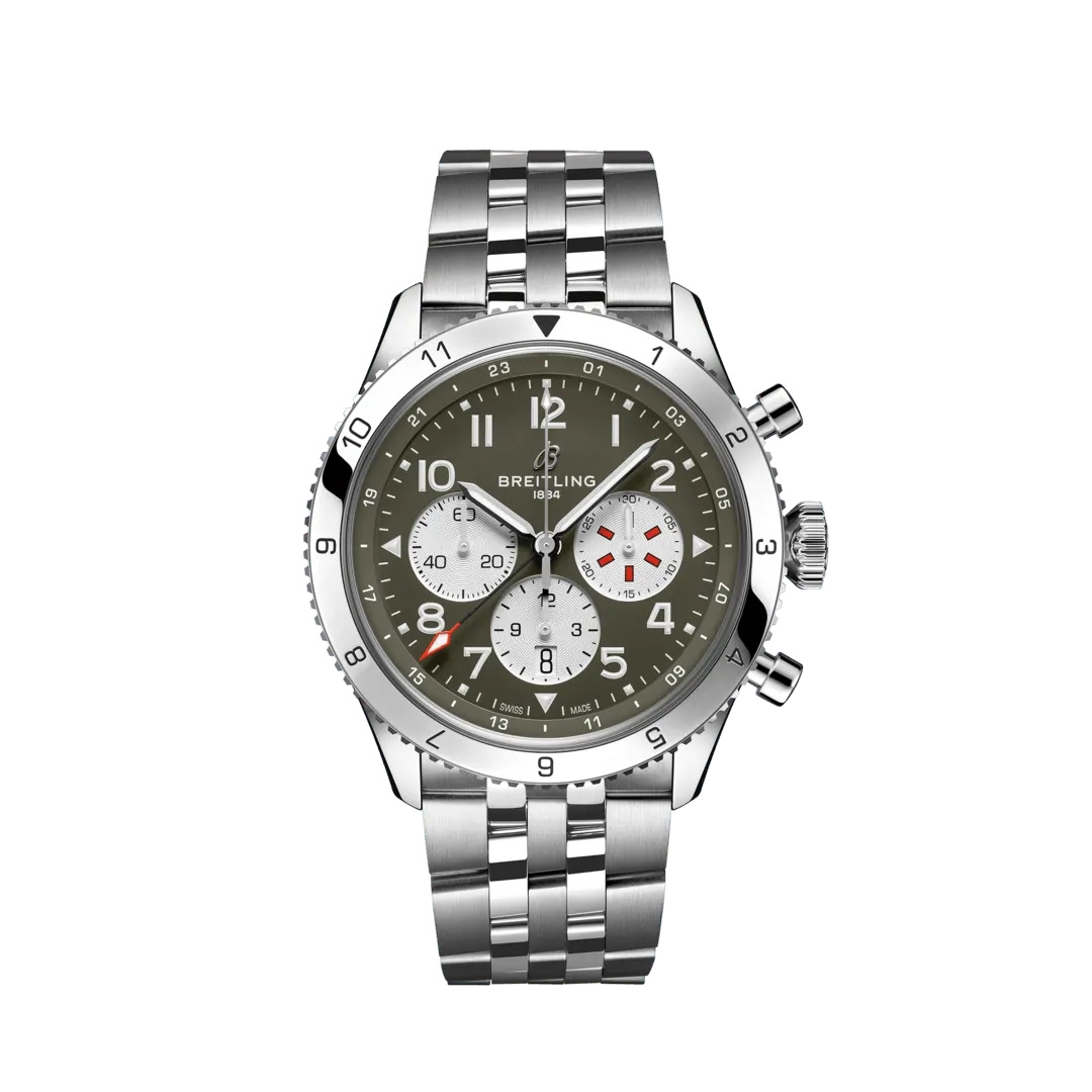 Breitling AB04452A1L1A1 : Super AVI B04 Chronograph GMT 46 Curtiss Warhawk / Bracelet