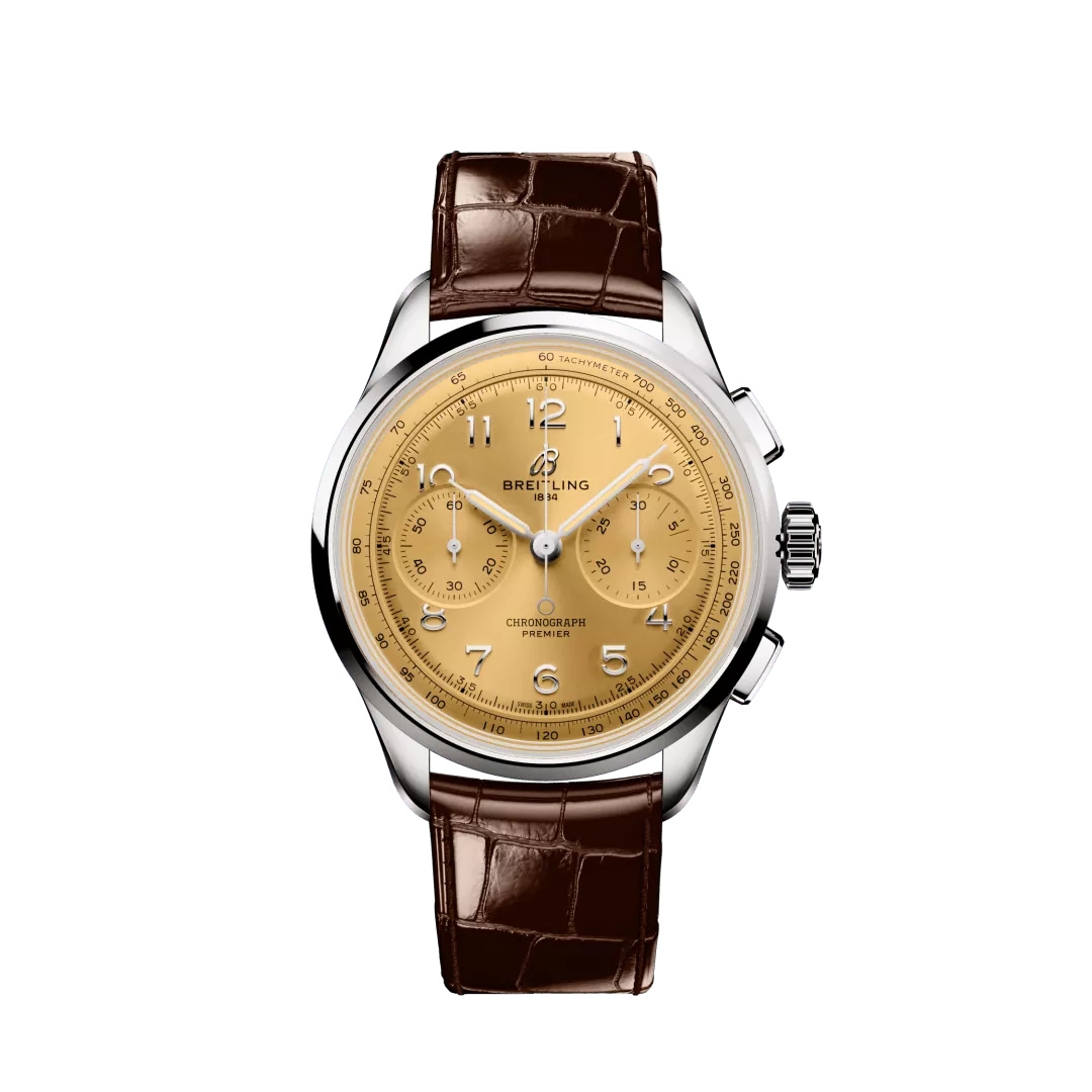 Breitling AB0930F51H1P1 : Premier Heritage B09 Chronograph 40 Stainless Steel / Champagne