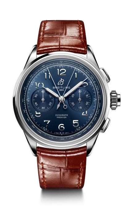 Breitling AB1510171C1P1 : Premier Heritage B15 Duograph 42 Stainless Steel / Blue