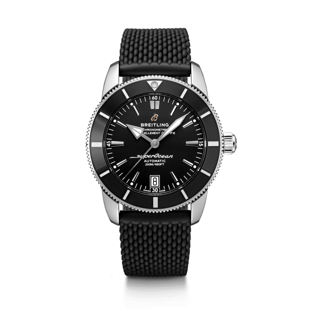 Breitling AB2010121B1S1 : Superocean Heritage II 42 Stainless Steel / Black / Black / Rubber / Folding