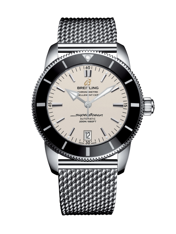 Breitling AB201012/G827/154A : Superocean Heritage II 42 Stainless Steel / Black / Silver / Bracelet