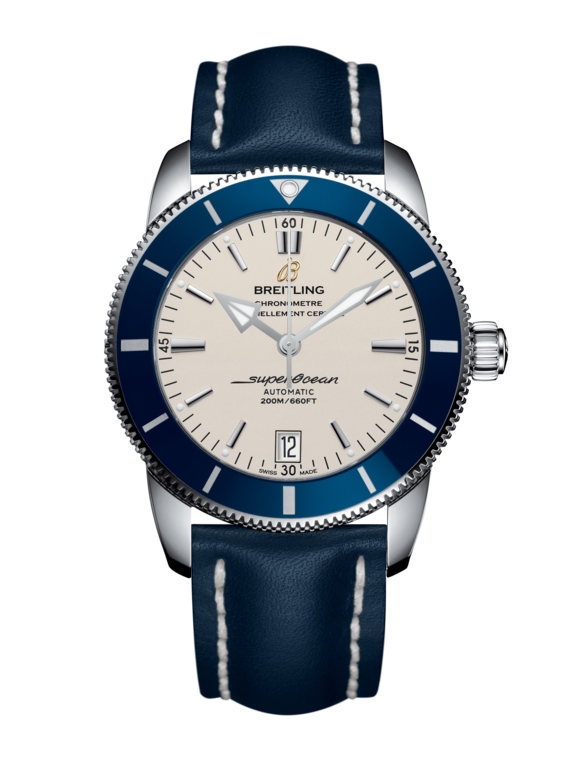 Breitling AB201016/G827/105X/A20BA.1 : Superocean Heritage II 42 Stainless Steel / Blue / Silver / Calf / Pin