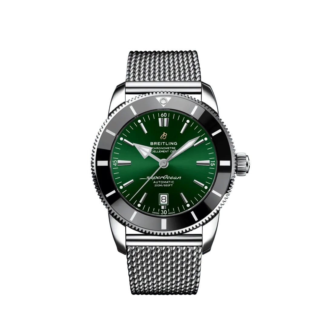 Breitling AB2020121L1A1 : Superocean Heritage II 46 Stainless Steel / Green / Bracelet
