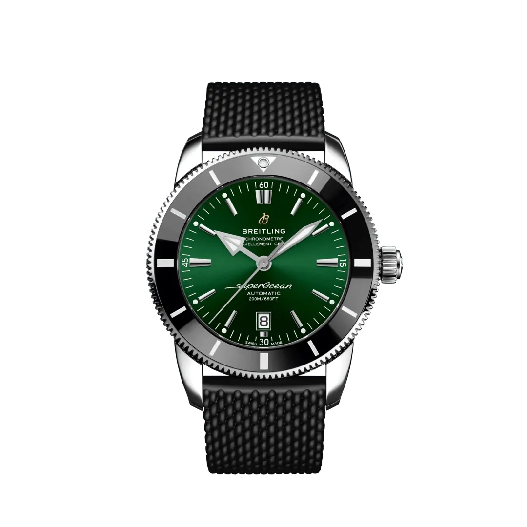 Breitling AB2020121L1S1 : Superocean Heritage II 46 Stainless Steel / Green / Rubber
