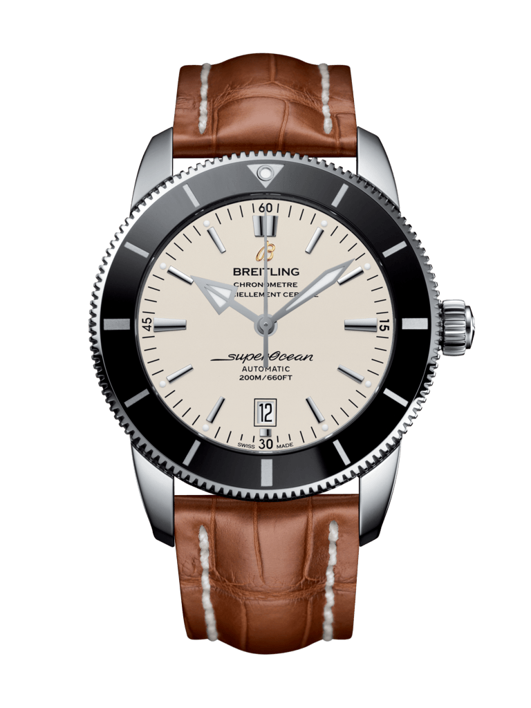 Breitling AB202012/G828/754P/A20BA.1 : Superocean Heritage II 46 Stainless Steel / Black / Silver / Croco / Pin