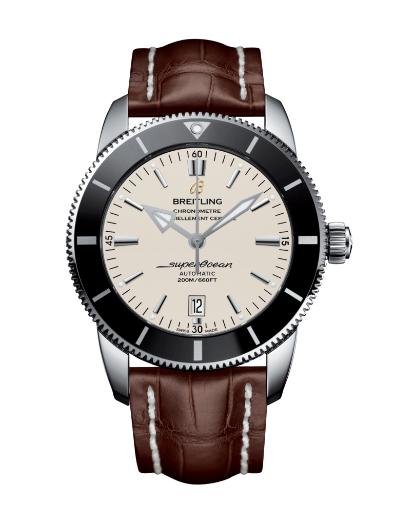 Breitling AB202012/G828/756P/A20BA.1 : Superocean Heritage II 46 Stainless Steel / Black / Silver / Croco / Pin