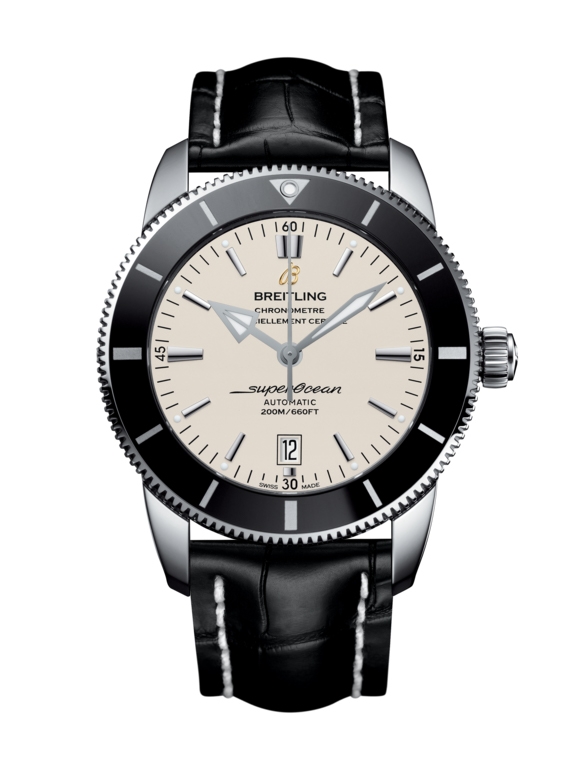 Breitling AB202012/G828/760P/A20BA.1 : Superocean Heritage II 46 Stainless Steel / Black / Silver / Croco / Pin