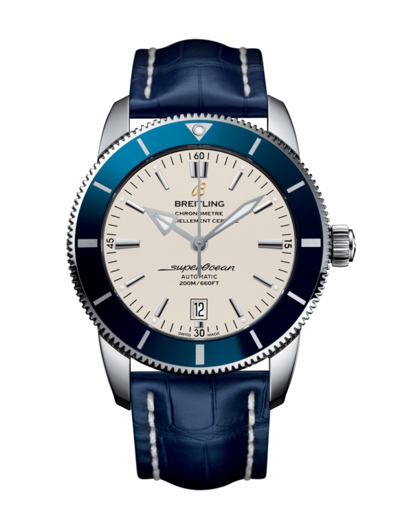 Breitling AB202016/G828/746P/A20BA.1 : Superocean Heritage II 46 Stainless Steel / Blue / Silver / Croco / Pin