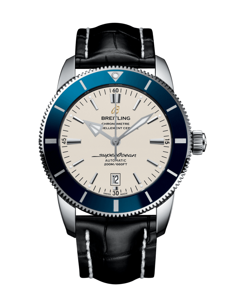 Breitling AB202016/G828/760P/A20BA.1 : Superocean Heritage II 46 Stainless Steel / Blue / Silver / Croco / Pin