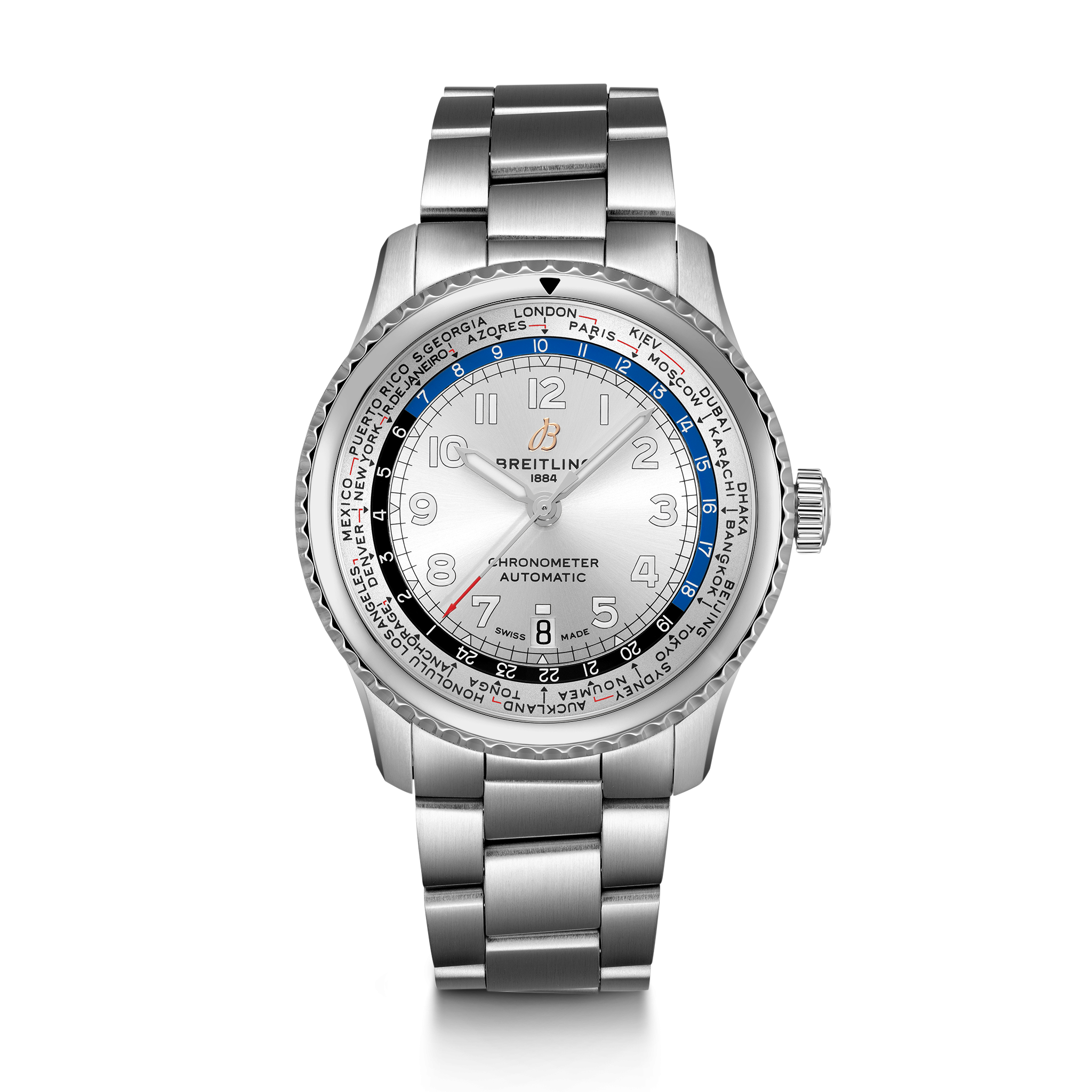 Breitling AB3521U01G1A1 : Navitimer 8 B35 Automatic Unitime 43 Stainless Steel / Silver / Bracelet