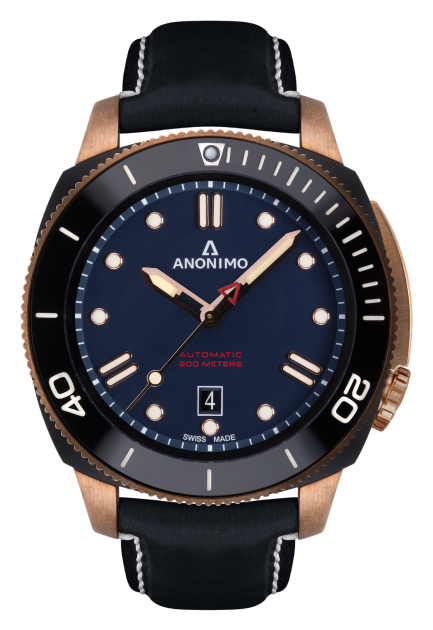 Anonimo AM-1002.08.005.A05 : Nautilo Automatic Bronze / DLC / Blue / Leather