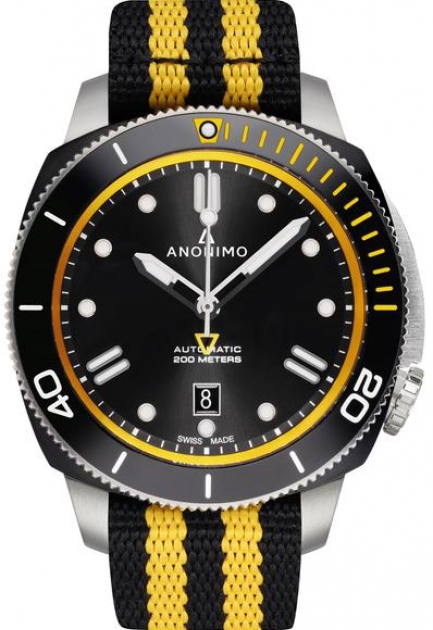 Anonimo AM-1002.10.007.A15 : Nautilo Automatic Stainless Steel / DLC / Black / NATO
