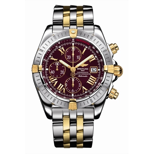 Breitling B1335611/K521 : Chronomat Evolution Stainless Steel / Yellow Gold / Black - Roman