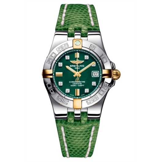 Breitling B71340L2.L517.166Z : Galactic 30 Two Tone Green / Diamond / Teju