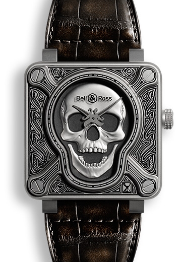 Bell & Ross BR0192-SKULL-BURN : BR-01 Burning Skull
