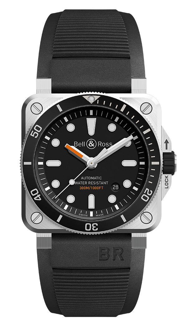 Bell & Ross BR0392-D-BL-ST/SRB : BR 03-92 Diver Stainless Steel / Black